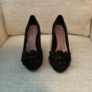 Elegant Black Peep-Toe Heels